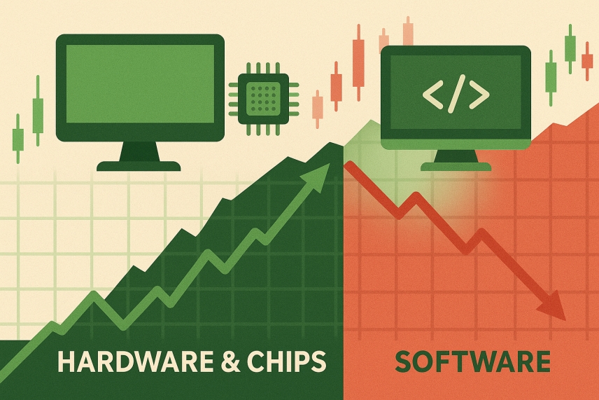 Technology Sector Split: Hardware &amp; Chips vs. Software – A Deep Dive with Stock Trends
